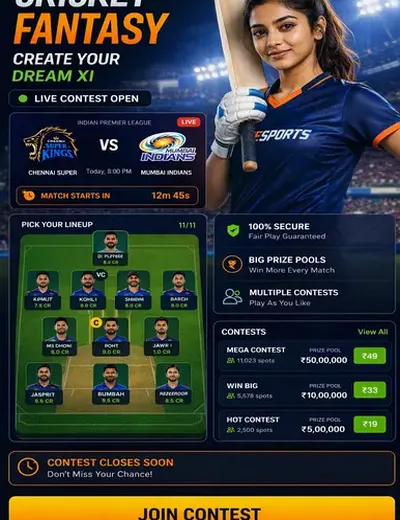 Wwwhhbet (hhbet) fantasy cricket & matchday visual 3